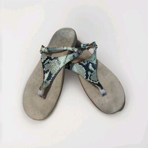 Vionic Kirra Sandals Womens 11 Faux Snakeskin Leather Strappy Comfort